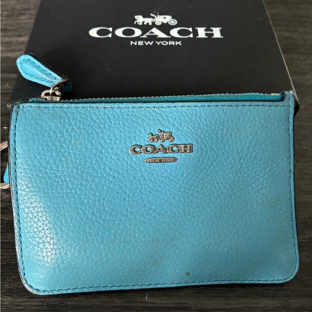 Coach Turquoise Leather wristlet